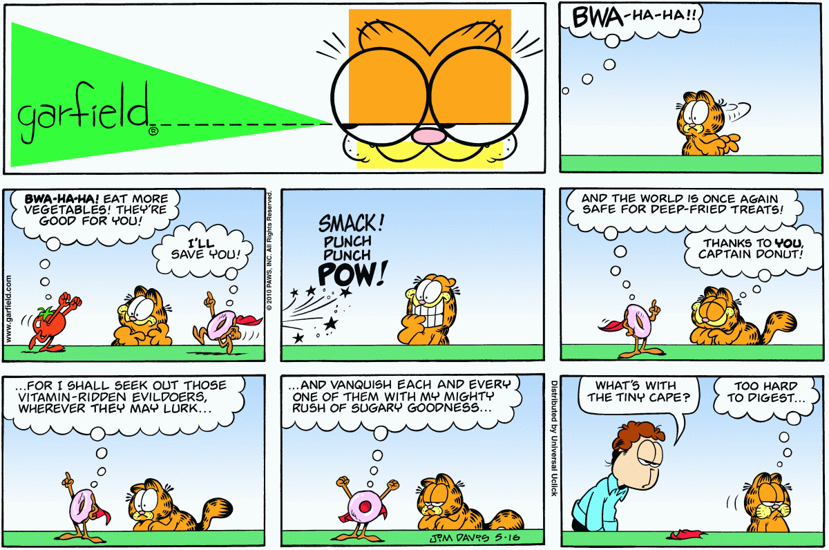 Garfield comic strip for Sunday, May 16, 2010