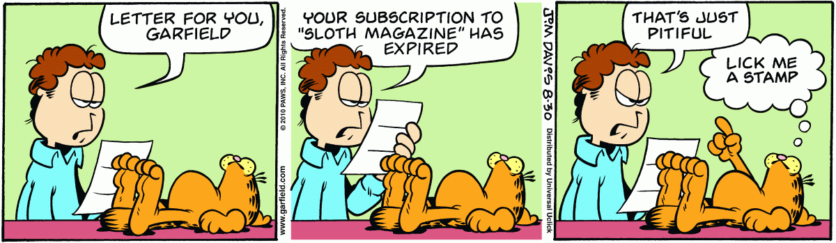 Garfield, August 30, 2010