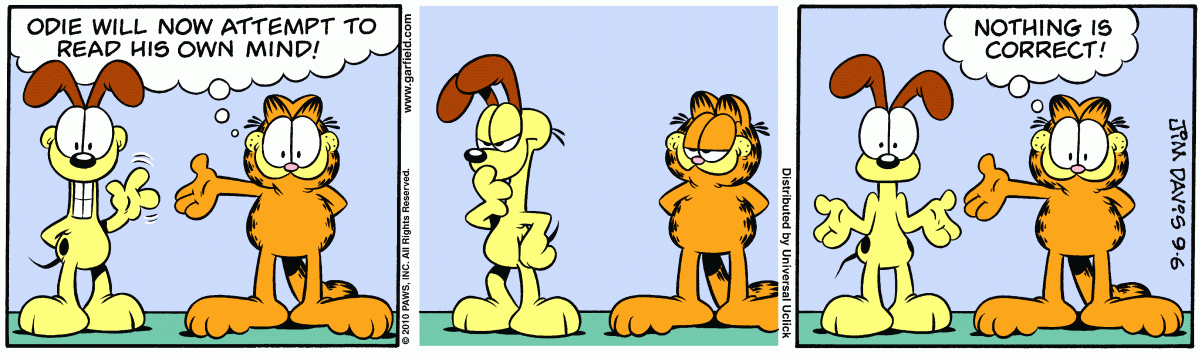 Garfield comic strip for Monday, September 6, 2010