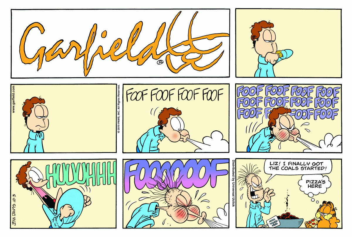 Garfield comic strip for Sunday, October 3, 2010