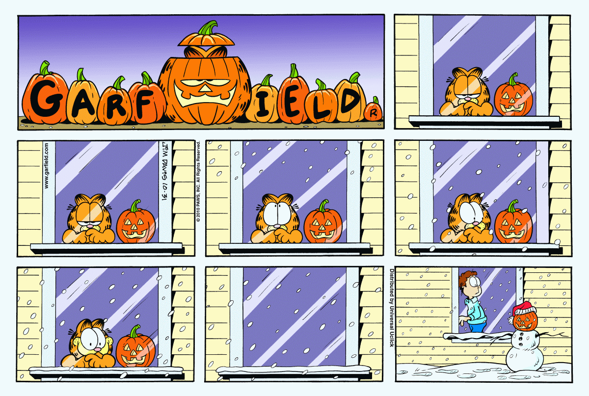 Garfield comic strip for Sunday, October 31, 2010