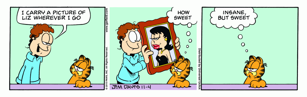 Garfield comic strip for Thursday, November 4, 2010