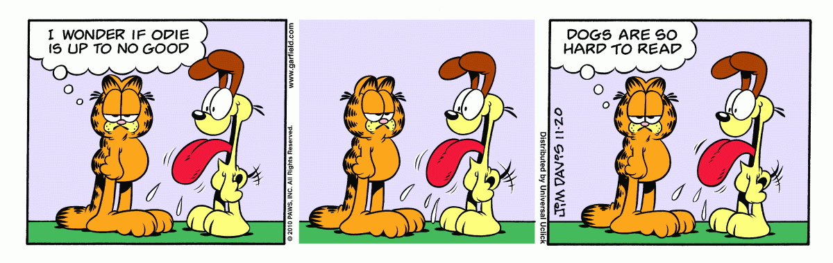 Garfield comic strip for Saturday, November 20, 2010
