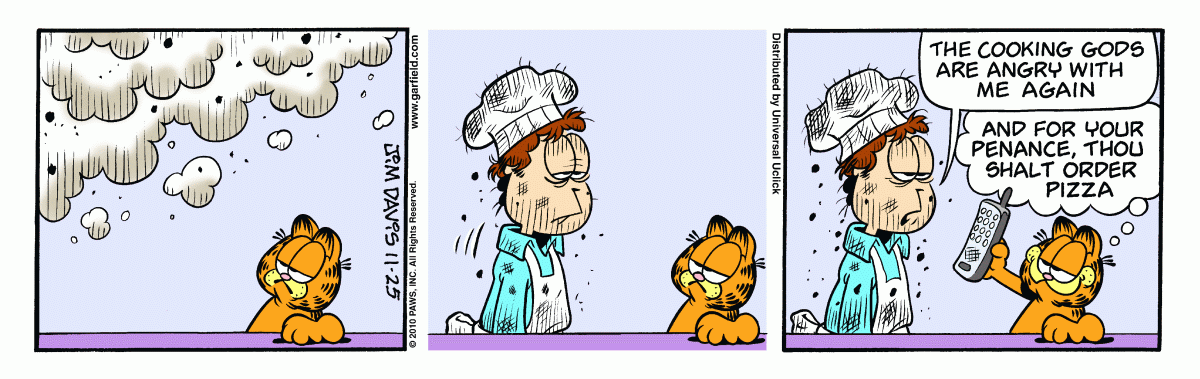 Garfield comic strip for Thursday, November 25, 2010