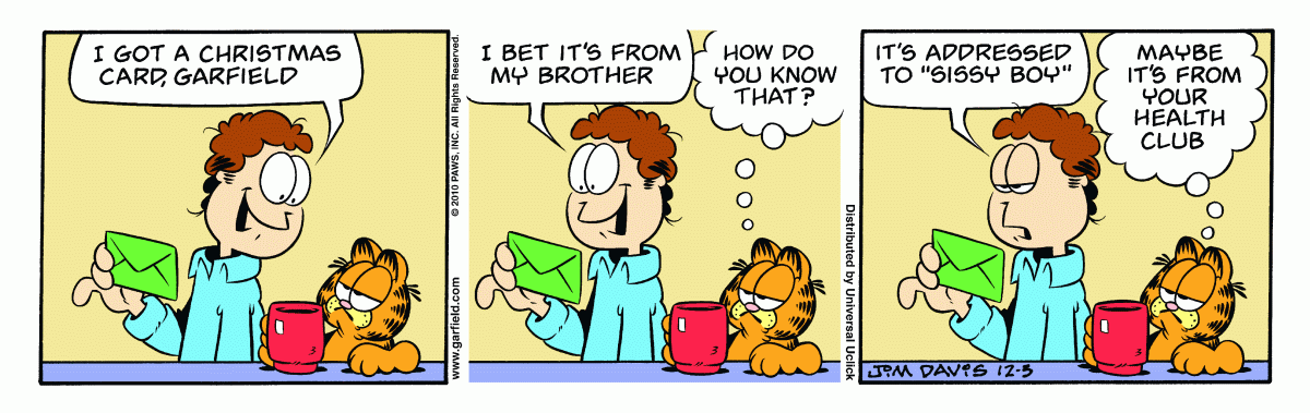 Garfield comic strip for Friday, December 3, 2010