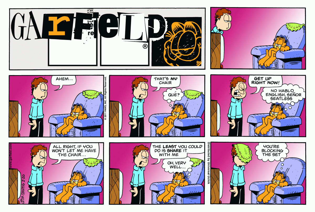 Garfield, February 20, 2011