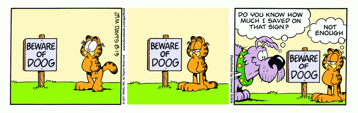 Garfield, August 13, 2011