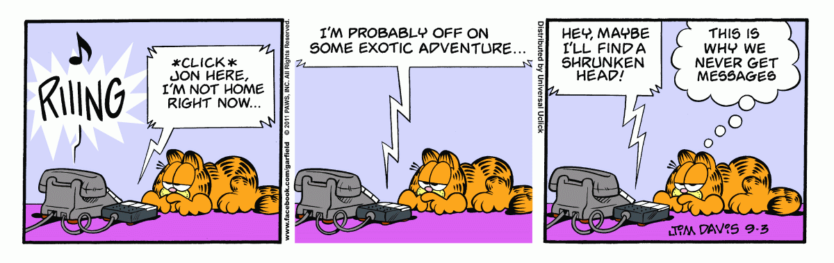 Garfield, September 3, 2011
