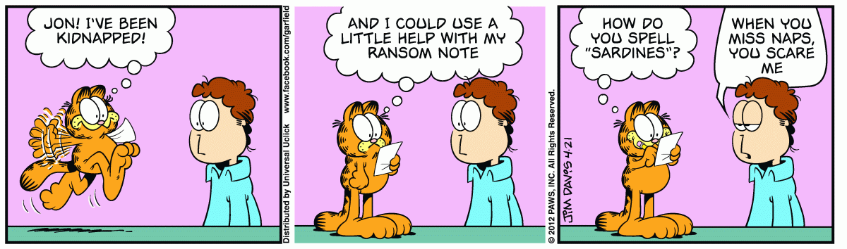 Garfield, April 21, 2012