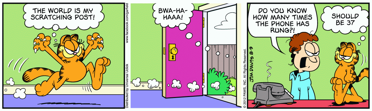 Garfield, August 9, 2012