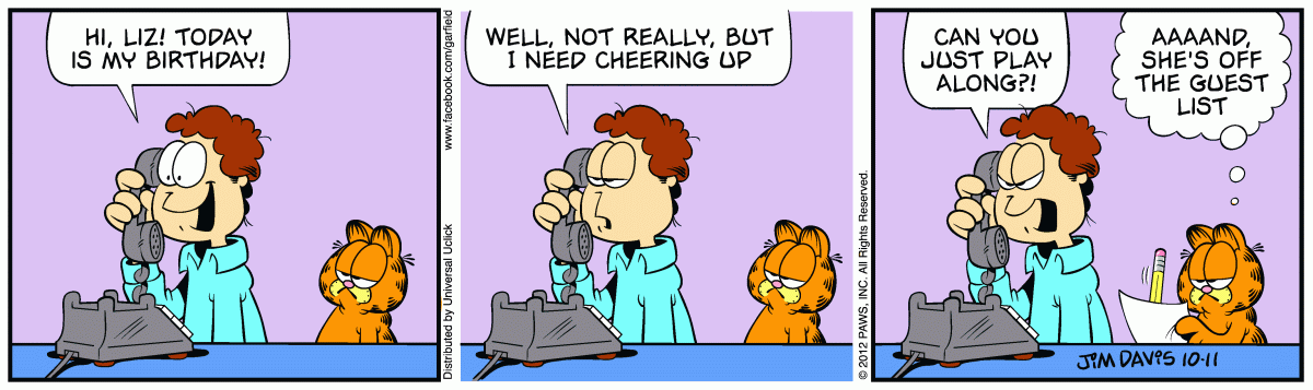 Garfield, October 11, 2012