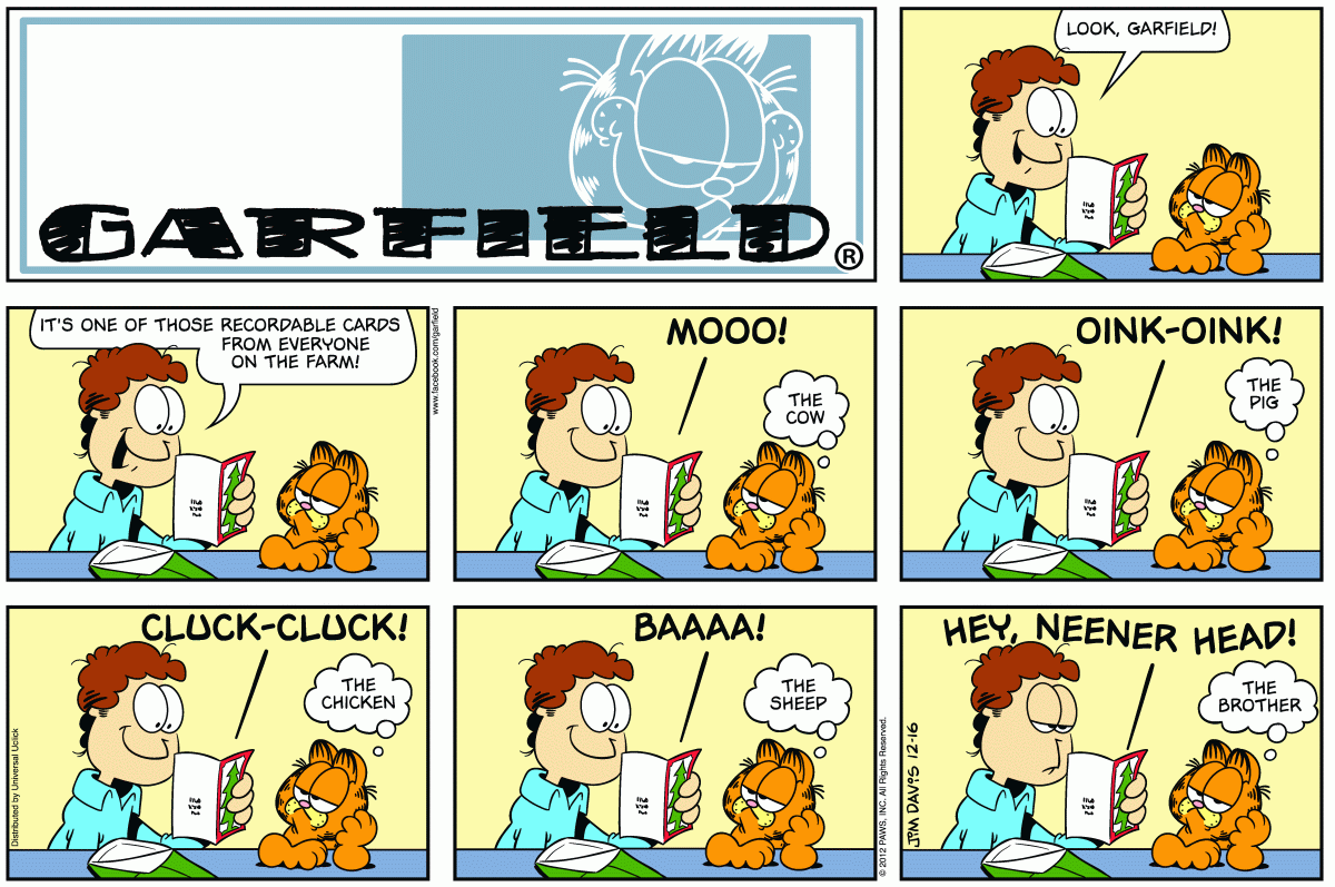 Garfield, December 16, 2012