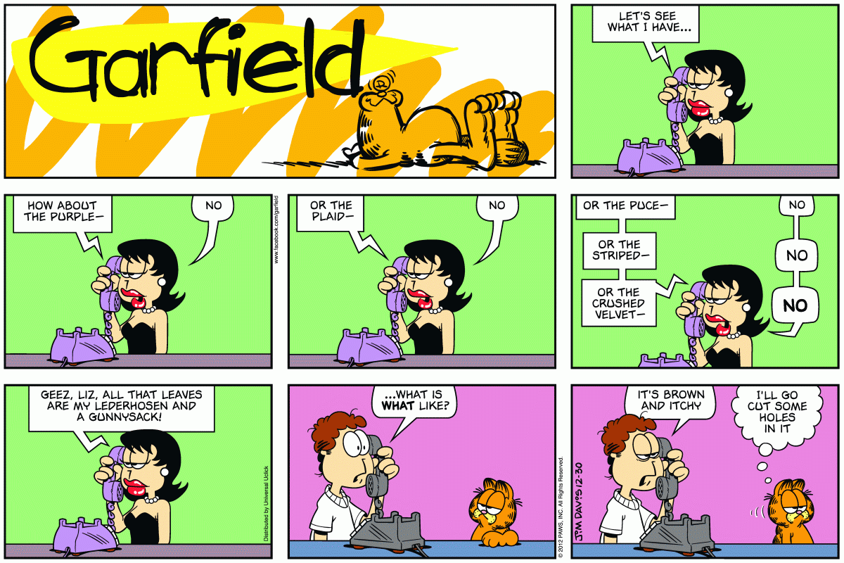 Garfield, December 30, 2012