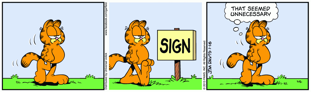 Garfield, January 16, 2013