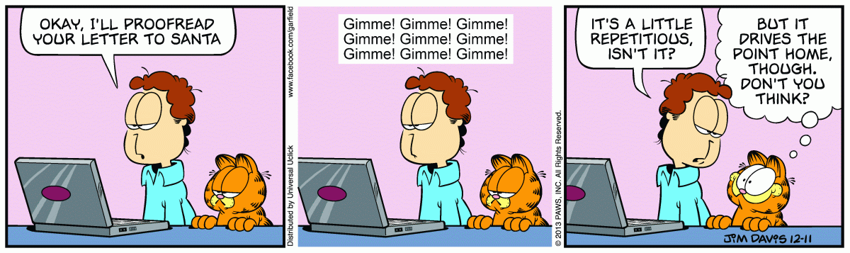 Garfield, December 11, 2013