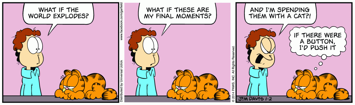Garfield comic strip for Thursday, January 2, 2014