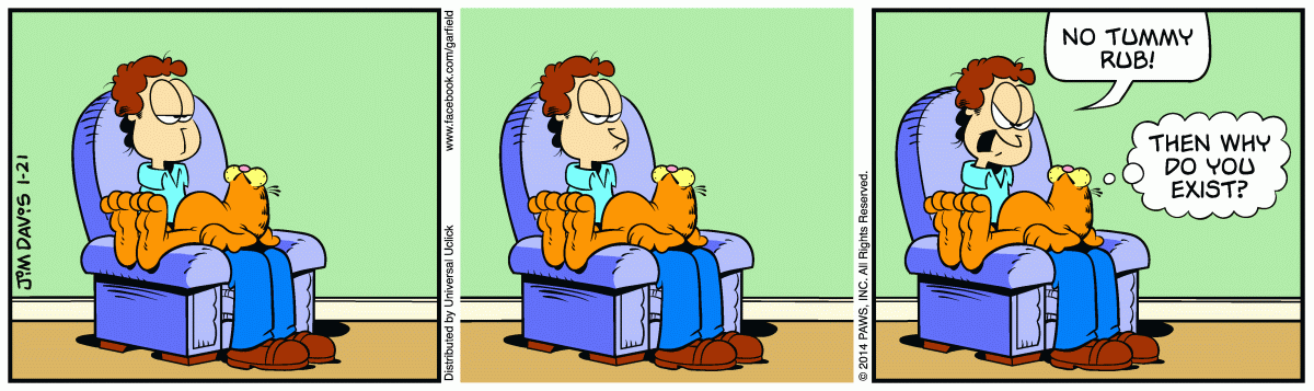 Garfield comic strip for Tuesday, January 21, 2014