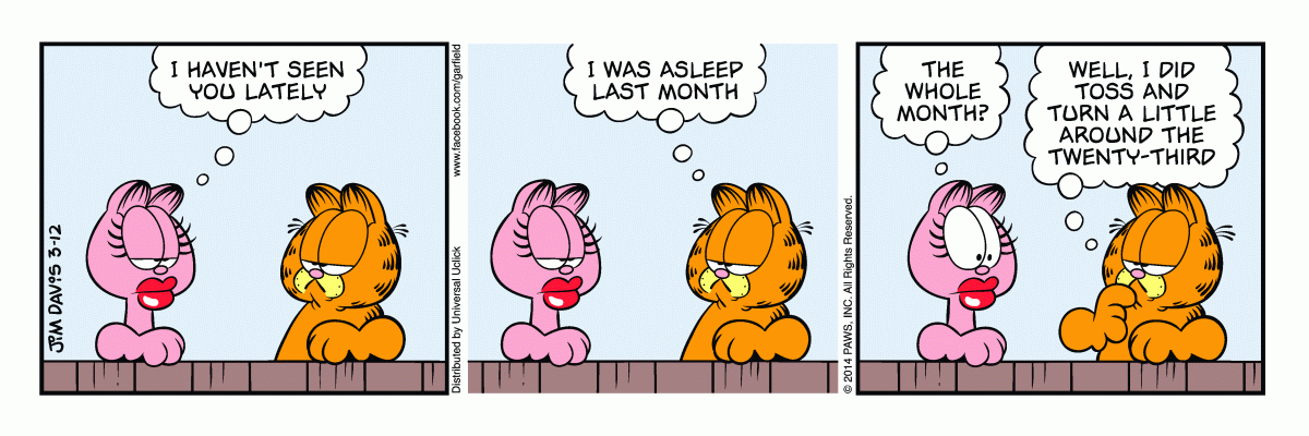 Garfield comic strip for Wednesday, March 12, 2014