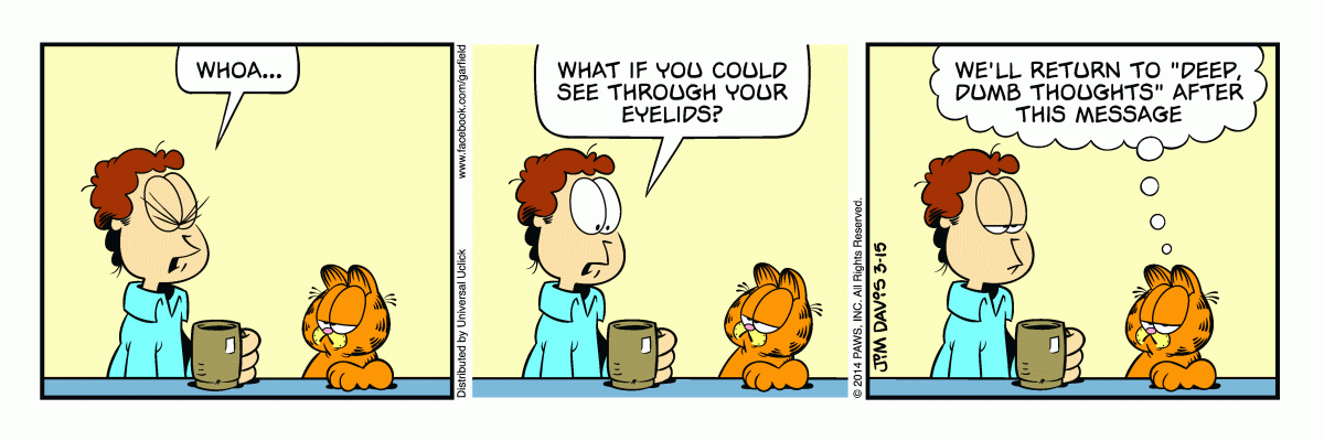 Garfield comic strip for Saturday, March 15, 2014