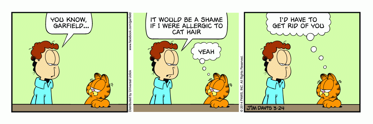 Garfield comic strip for Monday, March 24, 2014