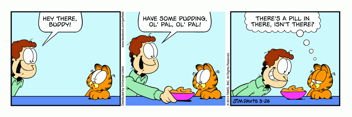 Garfield comic strip for Wednesday, March 26, 2014