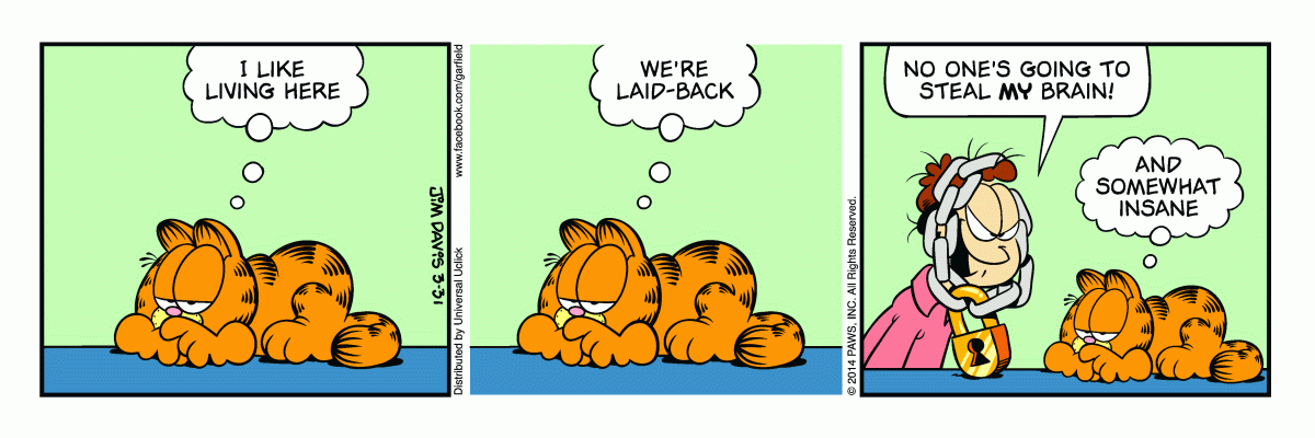 Garfield comic strip for Monday, March 31, 2014