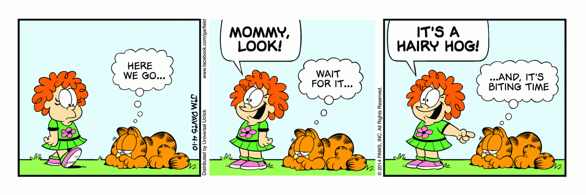 Garfield comic strip for Thursday, April 10, 2014