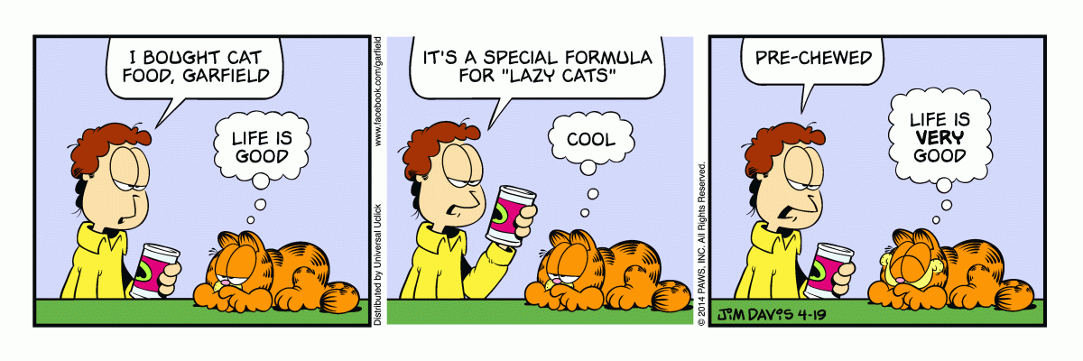Garfield comic strip for Saturday, April 19, 2014