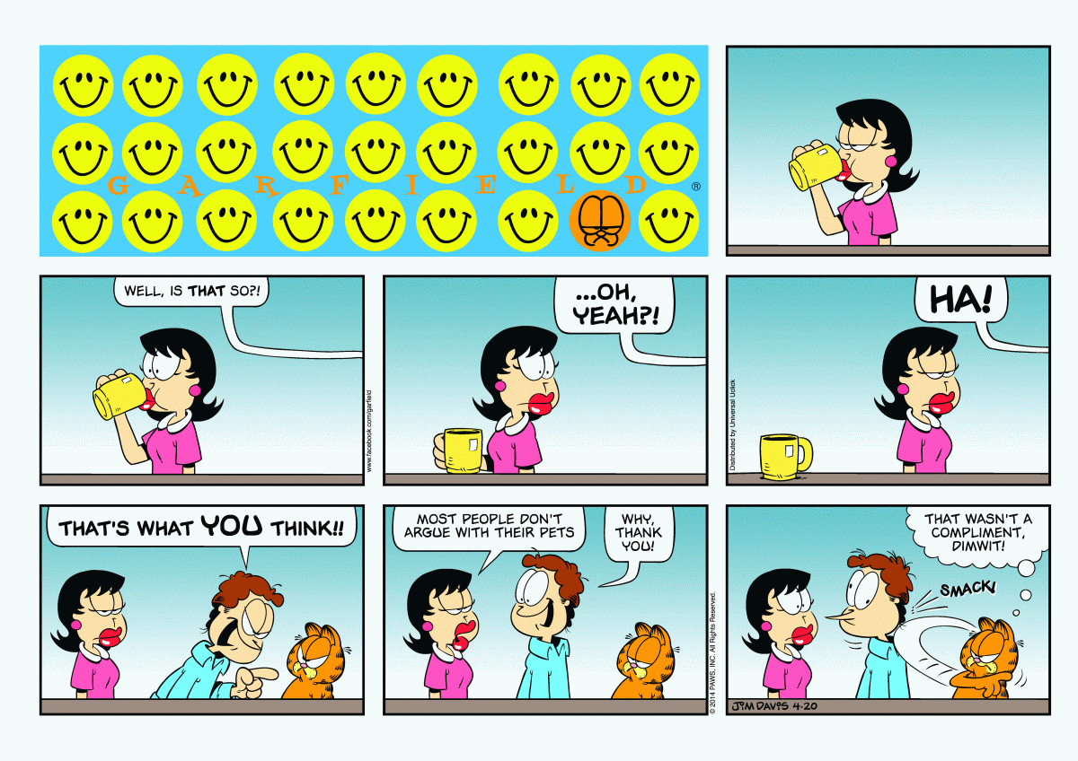 Garfield comic strip for Sunday, April 20, 2014