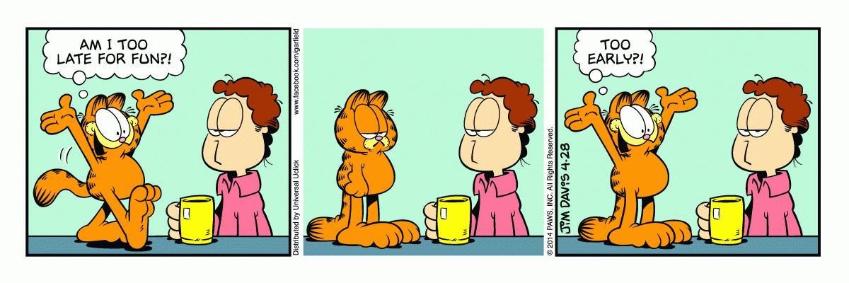 Garfield comic strip for Monday, April 28, 2014
