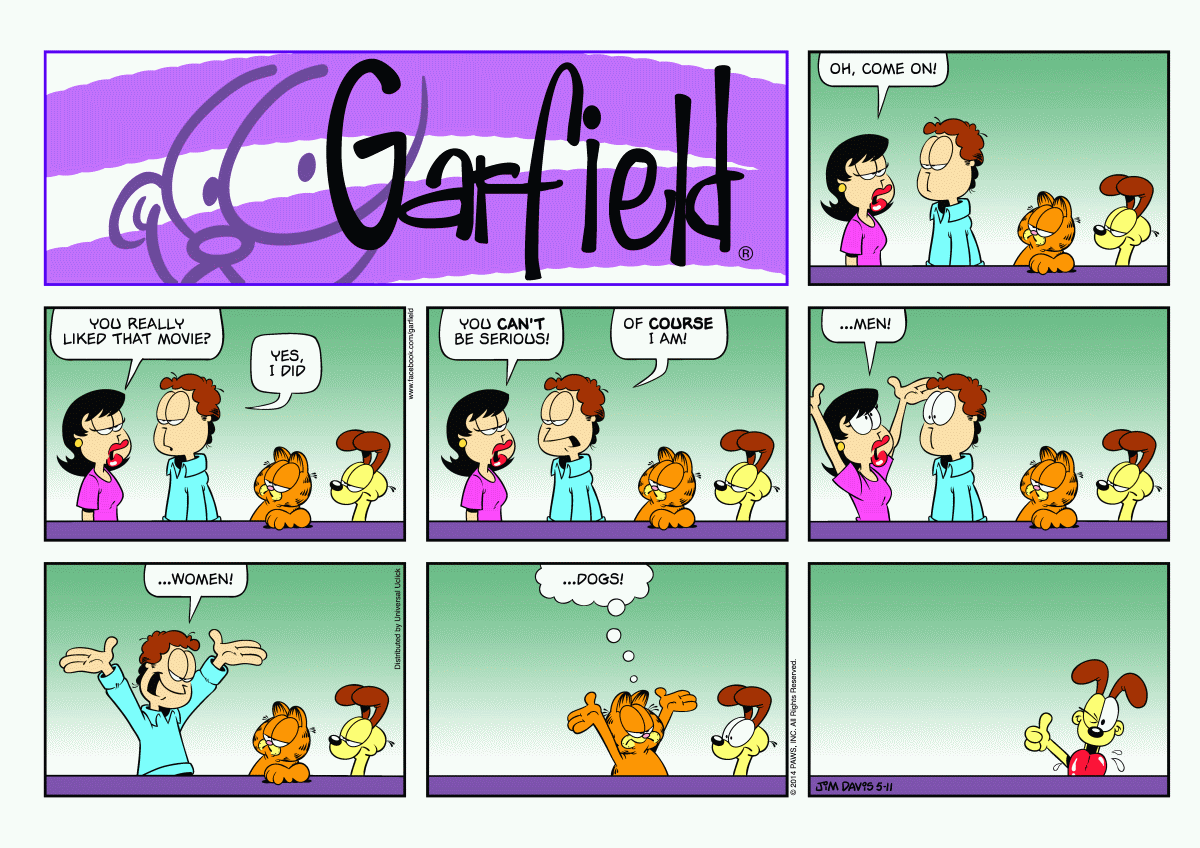 Garfield comic strip for Sunday, May 11, 2014