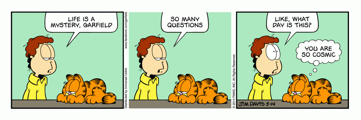 Garfield comic strip for Wednesday, May 14, 2014