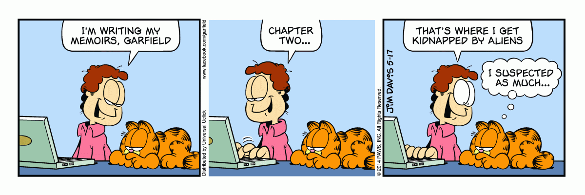 Garfield comic strip for Saturday, May 17, 2014