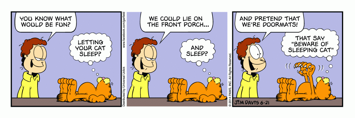 Garfield comic strip for Saturday, June 21, 2014