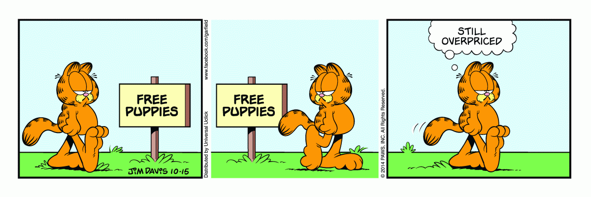 Garfield comic strip for Wednesday, October 15, 2014