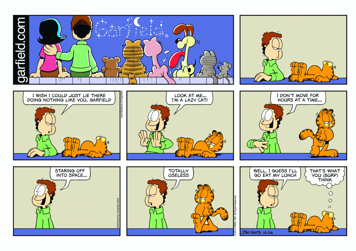 Garfield comic strip for Sunday, October 26, 2014