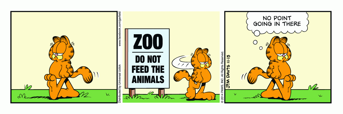 Garfield comic strip for Thursday, November 13, 2014