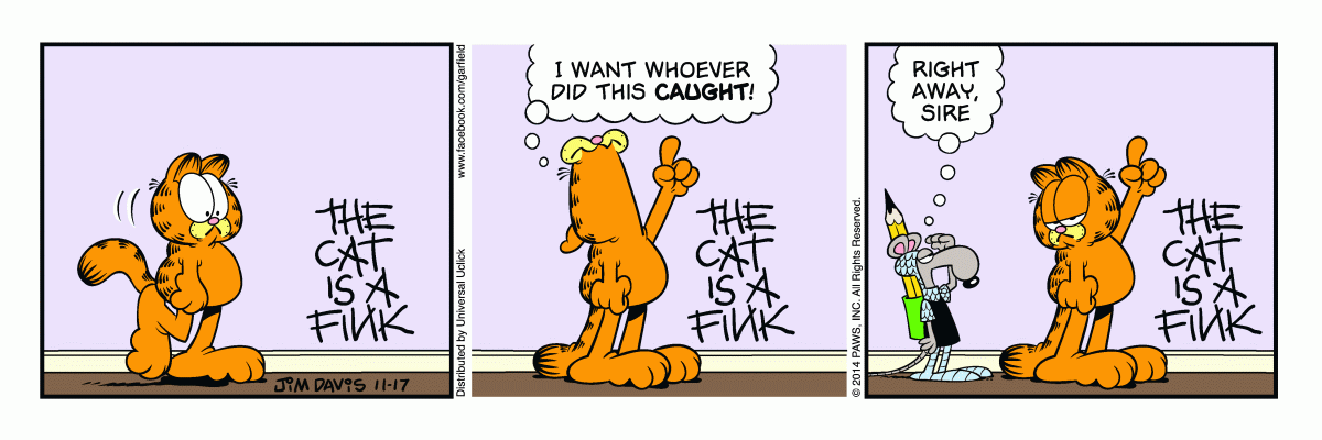 Garfield comic strip for Monday, November 17, 2014