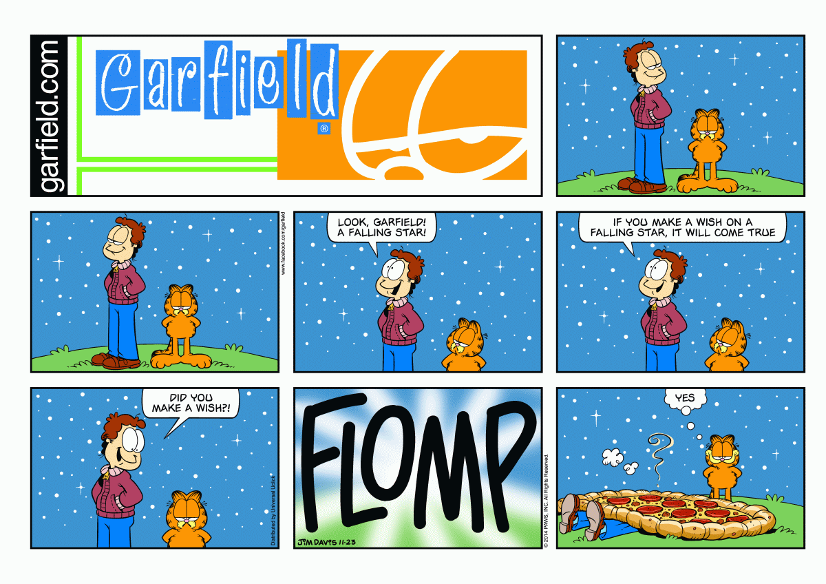 Garfield comic strip for Sunday, November 23, 2014