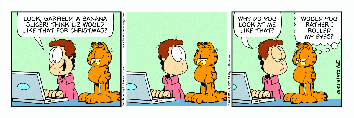 Garfield comic strip for Wednesday, December 10, 2014