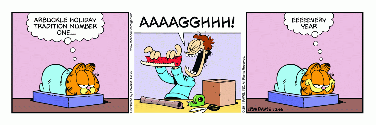 Garfield comic strip for Tuesday, December 16, 2014