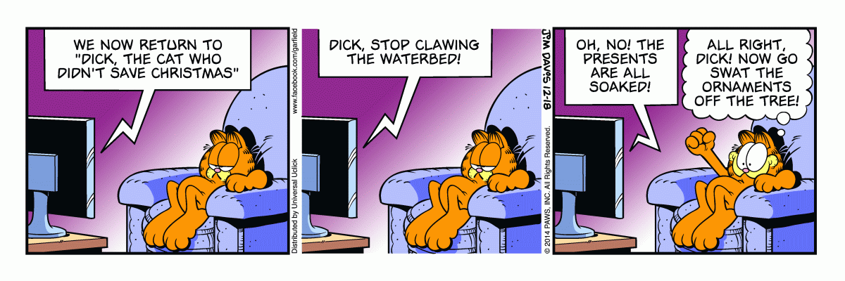 Garfield comic strip for Thursday, December 18, 2014