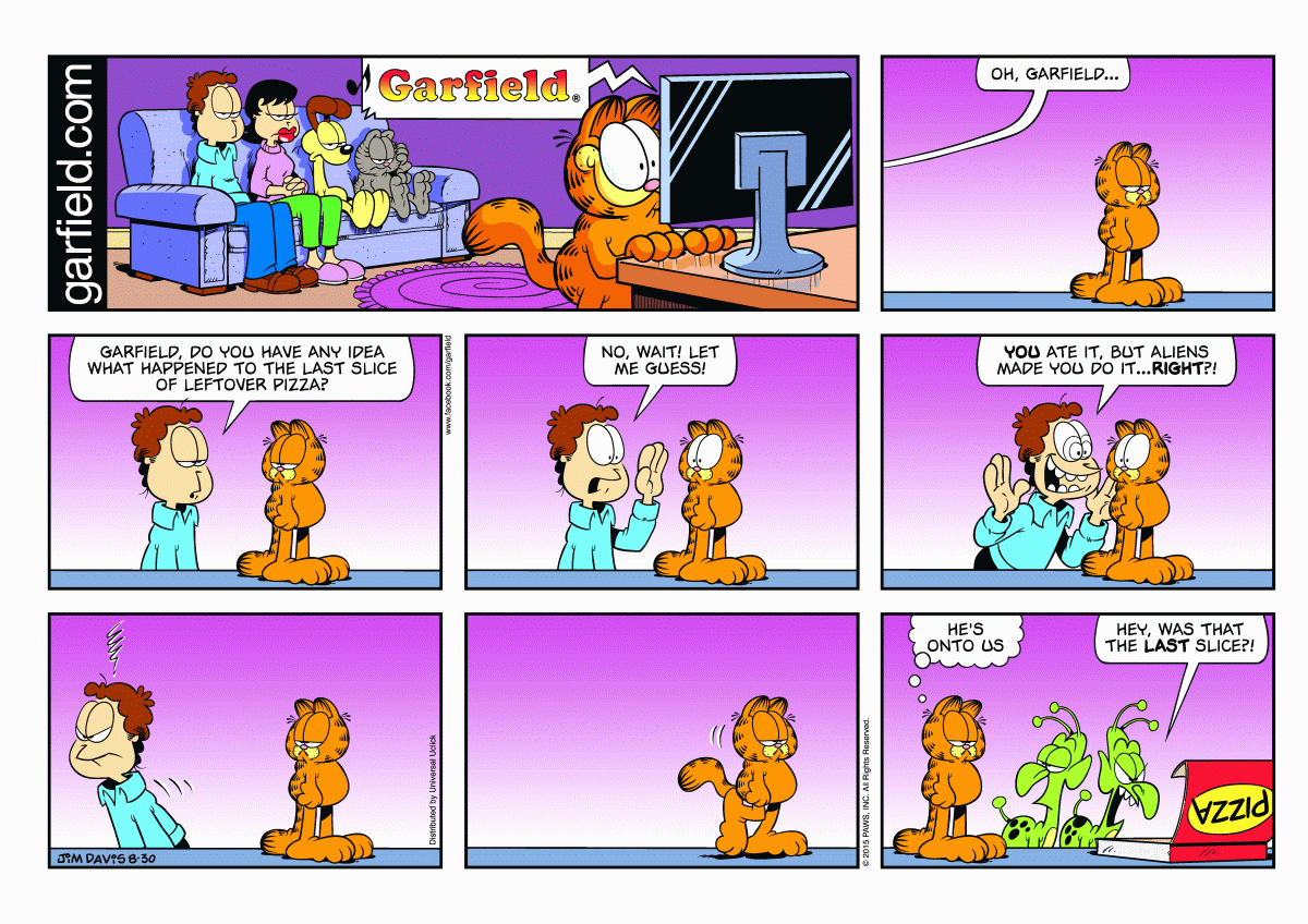 Garfield, August 30, 2015
