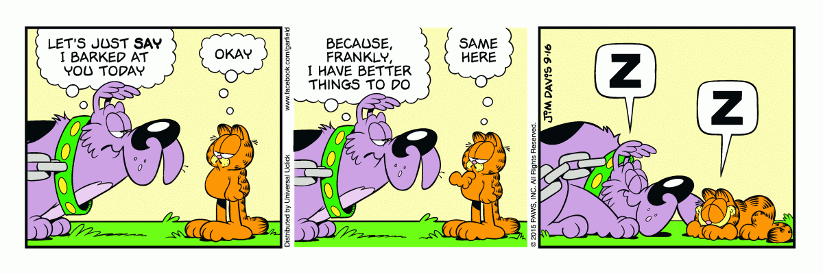 Garfield, September 16, 2015