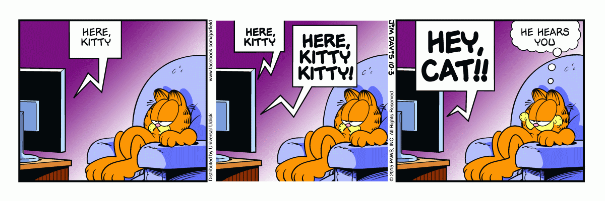Garfield, October 3, 2015
