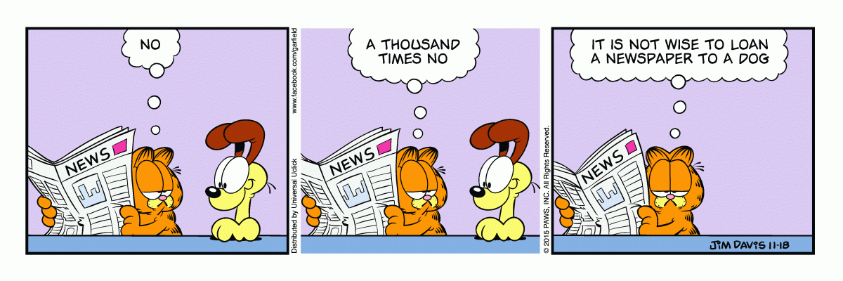 Garfield, November 18, 2015