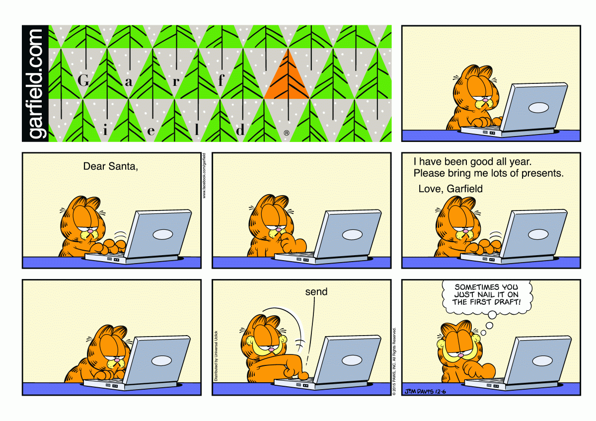 Garfield, December 6, 2015