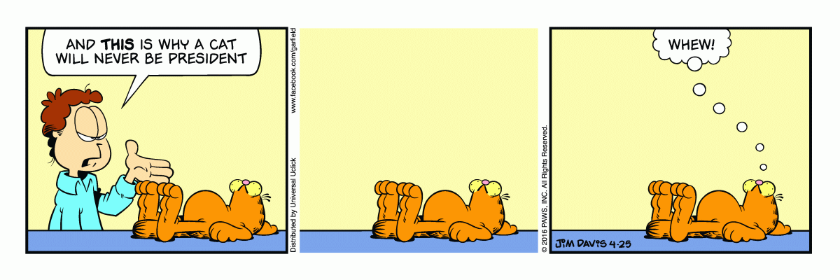 Garfield, April 25, 2016