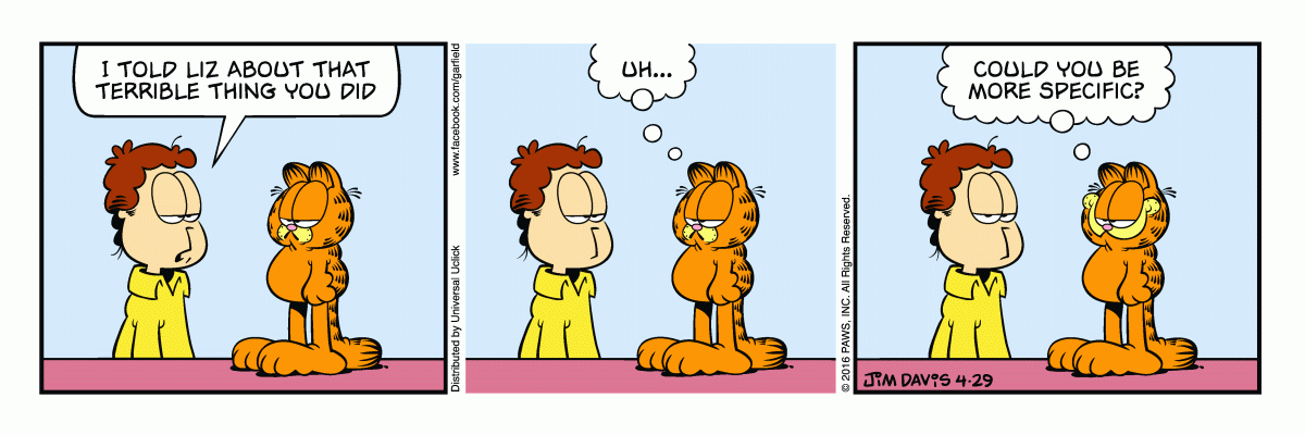 Garfield, April 29, 2016