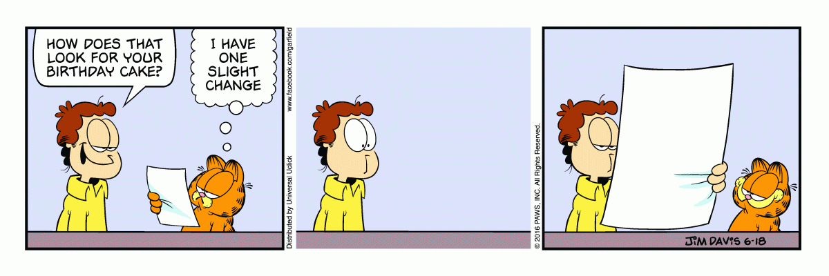 Garfield, June 18, 2016
